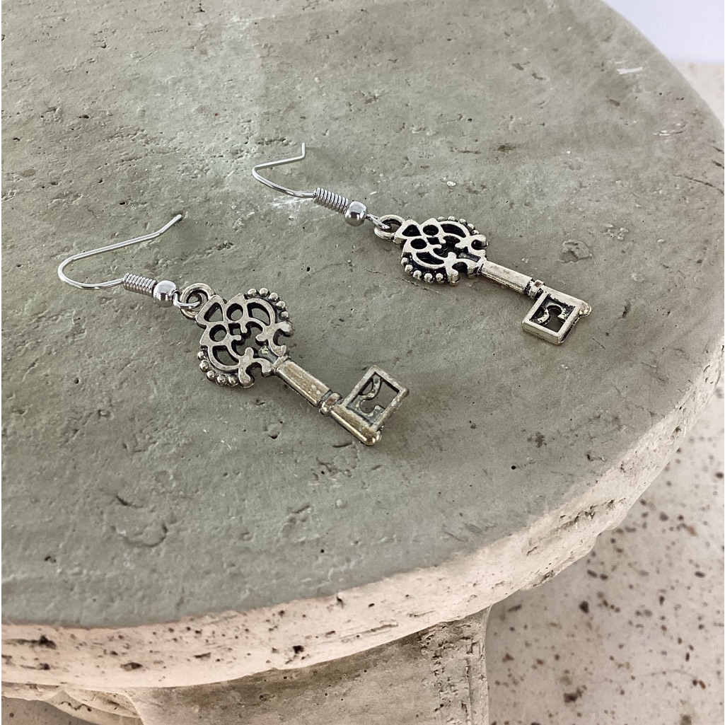 Key Charm Earrings Nwt